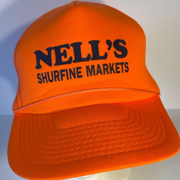 Accessories Vintage Nells Shurfine Market All Orange Hunting Trucker